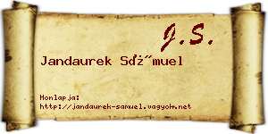 Jandaurek Sámuel névjegykártya
